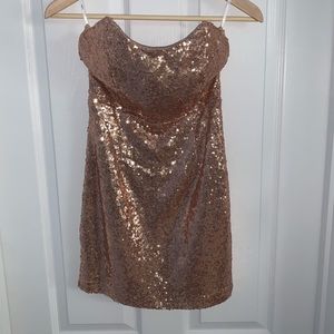 ✨Lulus Rose Gold Sequin Minidress Size S✨